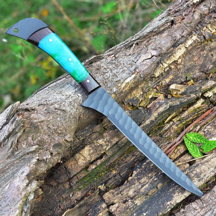 Damascus Steel Fillet Knife Sky Blue