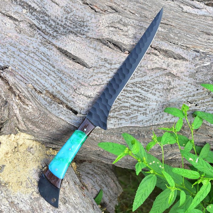 Damascus Steel Fillet Knife Sky Blue