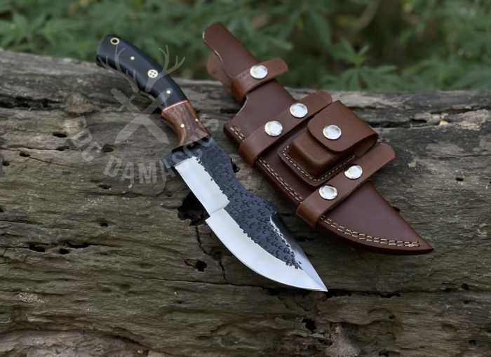 Hand Forged High Carbon Steel Hunting Knife Rose Wood Handle