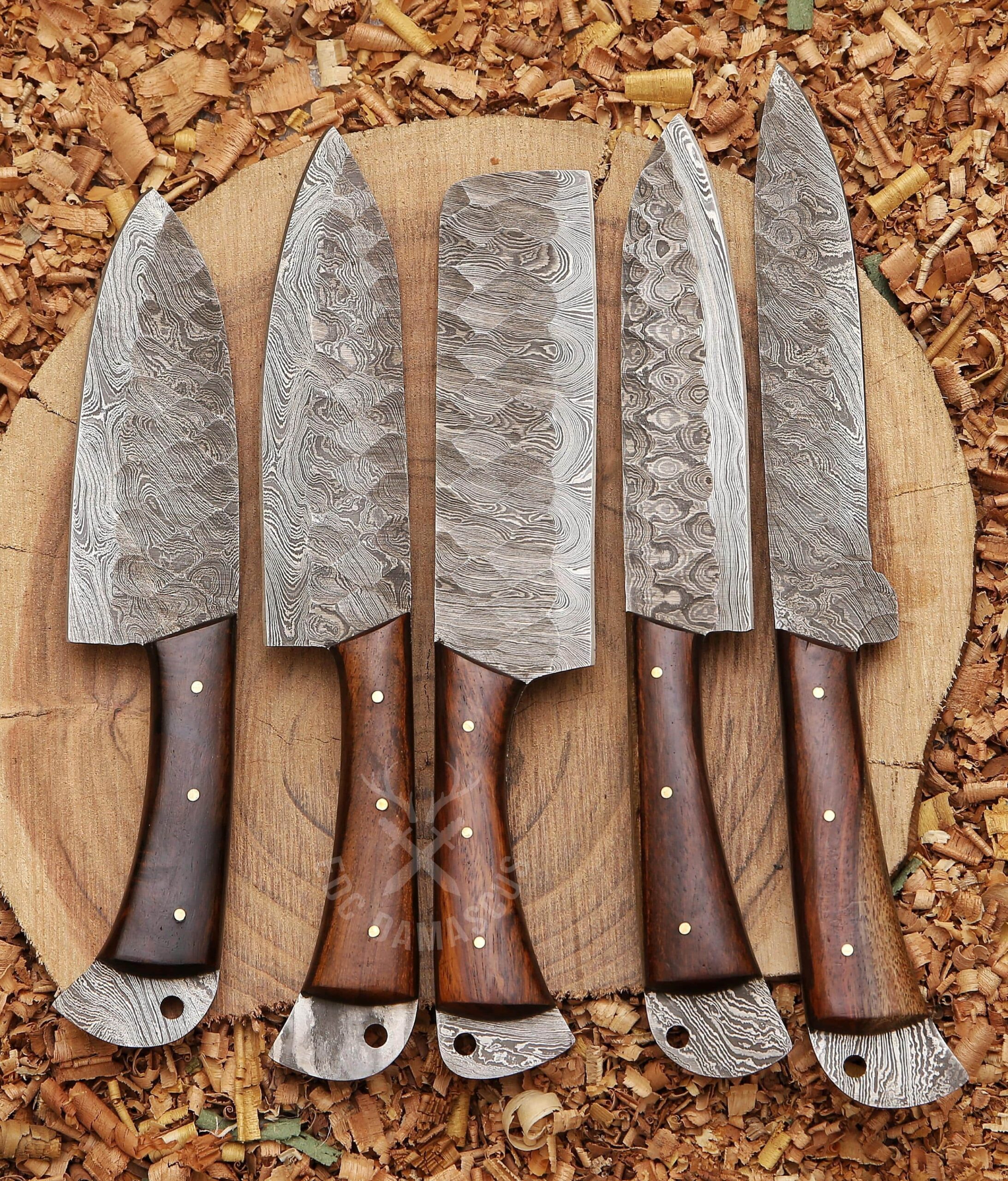 Damascus Knife Set Hand Forged Chef Knife Set, Kitchen Knives Set